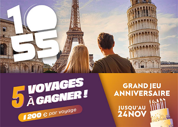 5 voyages de 1200€ à gagner